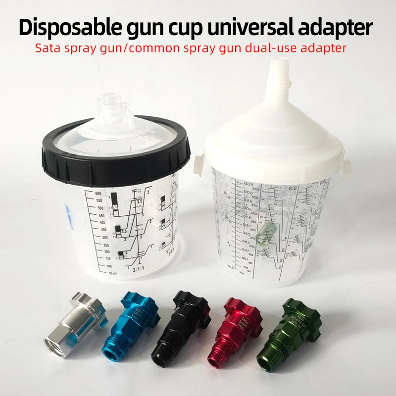 Spray Gun Connector  Adapter Pot Joints 16X1.5 3/8PF 1/4PF For Spray Gun Disposable Measuring Cup F