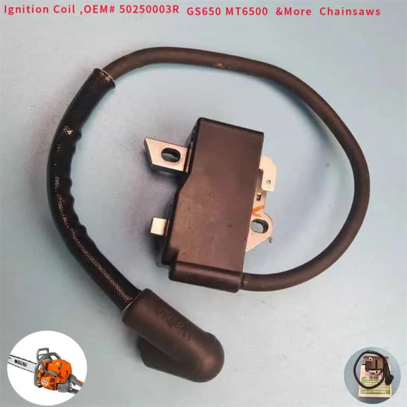 GS650 IGNITION COIL 50250003 FOR eMak Oleo-Mac efco MT6500 &More 63.4CC CHAINSAWS  Walbro MBU-46B I