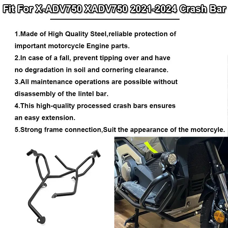 Fit For HONDA X-ADV750 XADV750 XADV 750 2021-2024 Motorcycle Highway Engine Guard Crash Bar Fairing