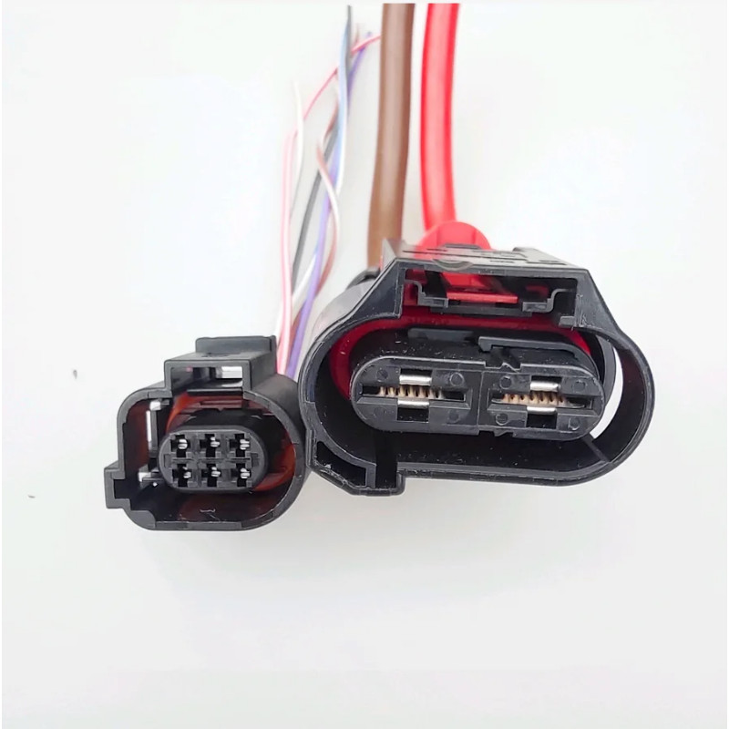 1sets/lot 2 Pin+6 Pin Steering Gear Plug Connector Wire Harness Cable Pigtail For VW Tiguan Touareg