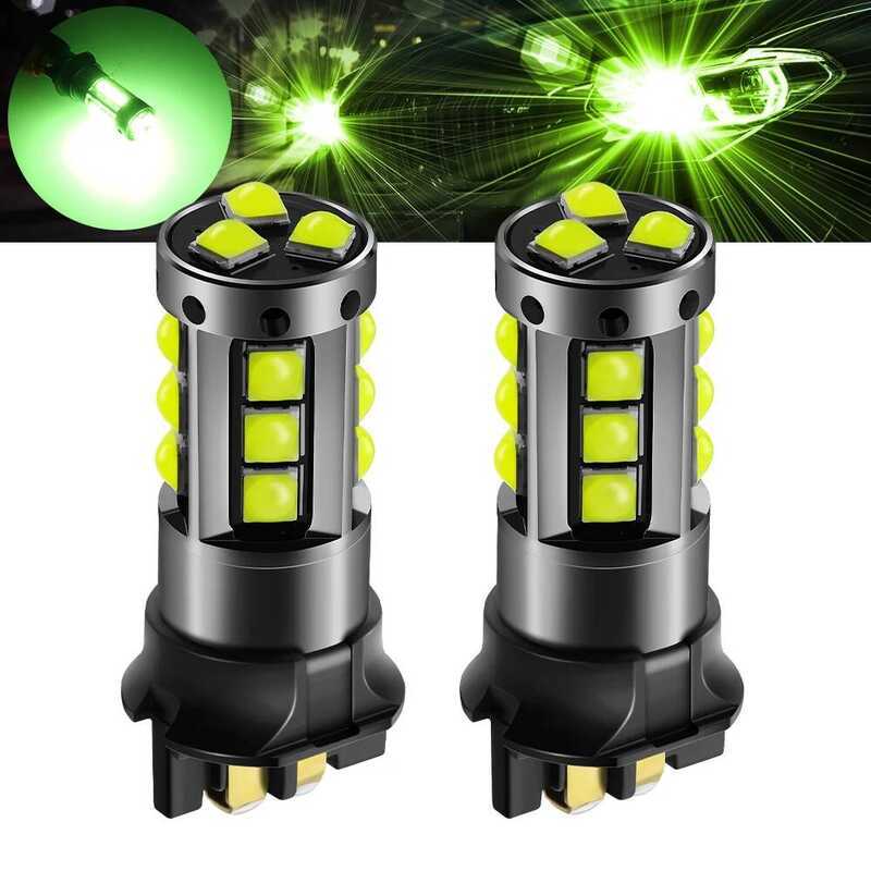 C 2Pcs Pw24w Pwy24w LED Bulbscaus 10W 2500Lm For Audi BMW Volwagen Turn Signal/Drl Amber Green.