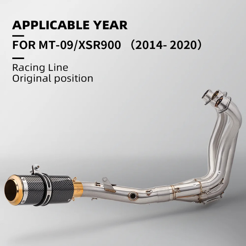 Motorcycle exhaust system set for MT09 FZ09 XSR900 MT-09 FZ-09 SC/51mm exhaust muffler