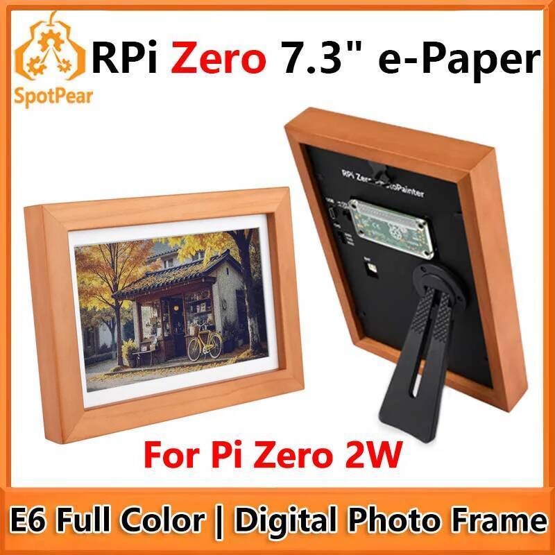 Raspberry Pi Zero Pi0 2W กรอบรูปดิจิตอล 7.3 นิ้ว E6 สี E กระดาษปฏิทิน Art โปสเตอร์ RPi Zero-PhotoPai