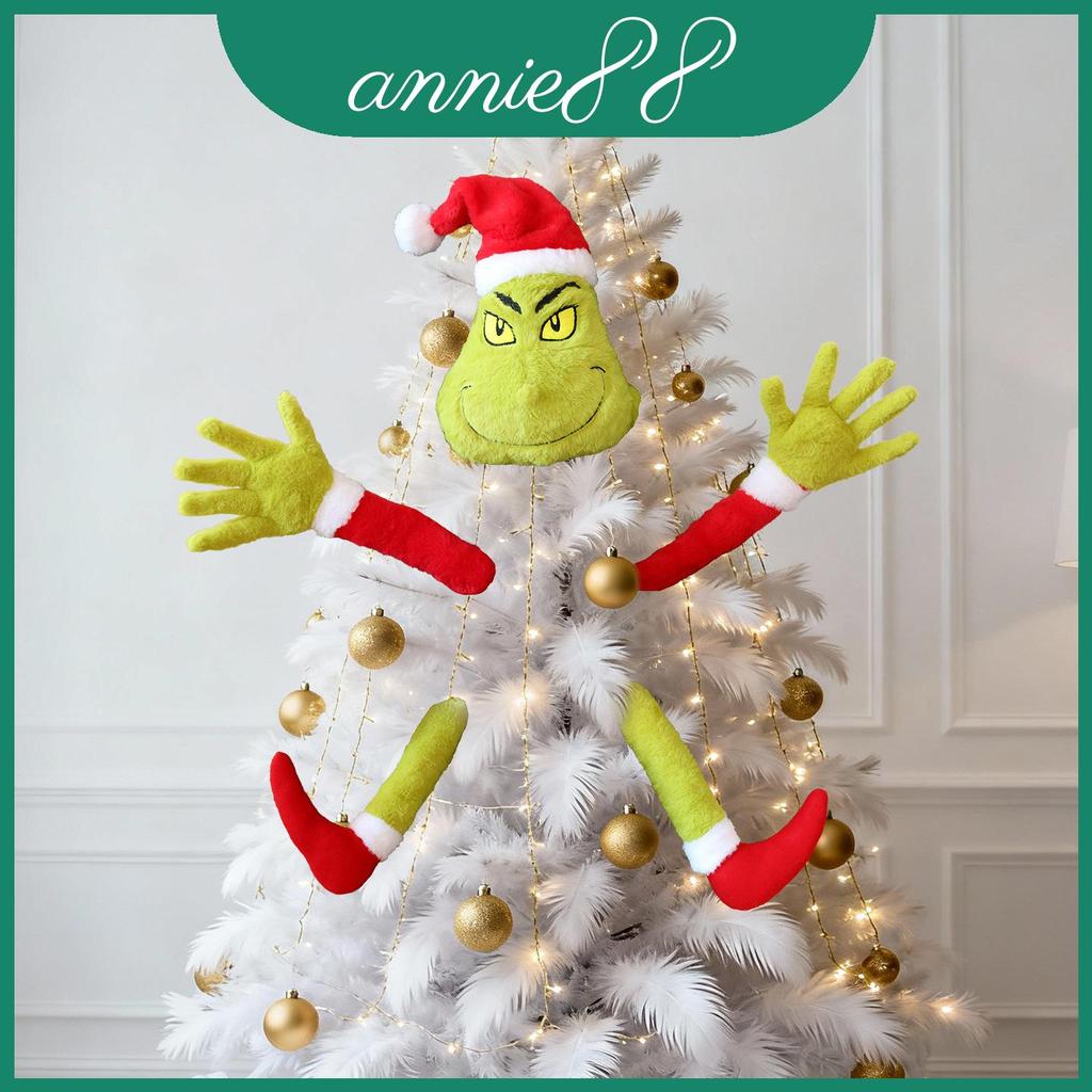 ของเล่นตุ๊กตาคริสต์มาส Grinch พร้อมผ้ากํามะหยี่นุ่มเหมาะสําหรับการนําเสนอการตกแต่งวันหยุดของขวัญและ