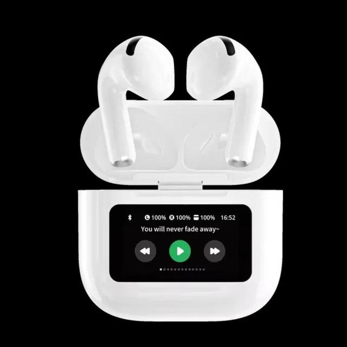 A12 Pro ENC หูฟังตัดเสียงรบกวนหูฟังไร้สาย TWS พร้อมการควบคุมแบบสัมผัสหน้าจอ LCD Equalizer Super Bass
