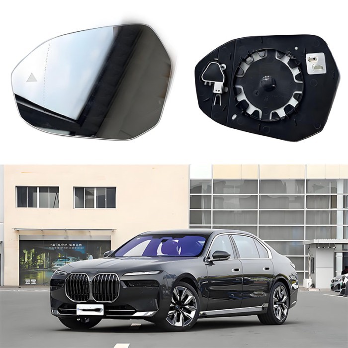 Auto aquecido ponto cego aviso asa espelho traseiro de vidro para bmw 5 7 i5 i7 série g60 g61 g68 g