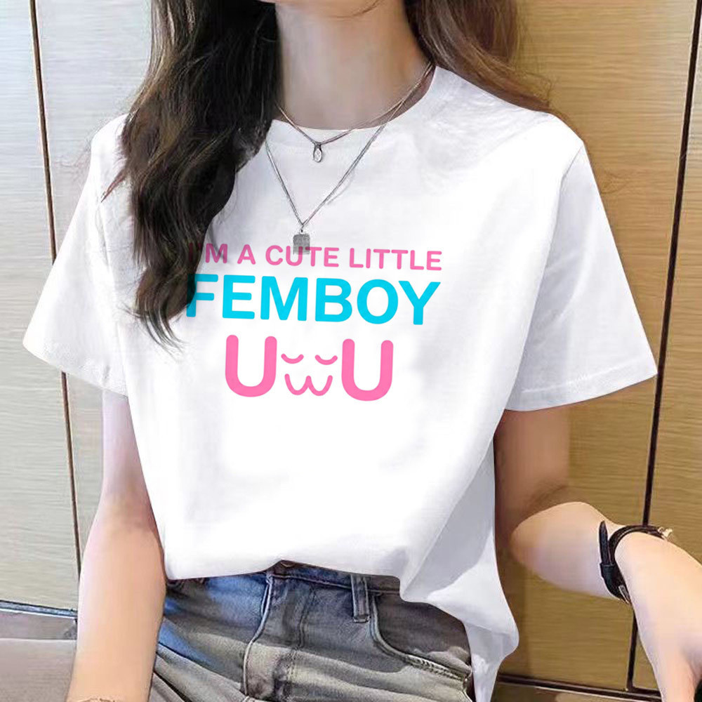 Femboy TShirt femme ฉาก emo TShirt jojifuku kawaii ตลกความงามแฟชั่นเกาหลี