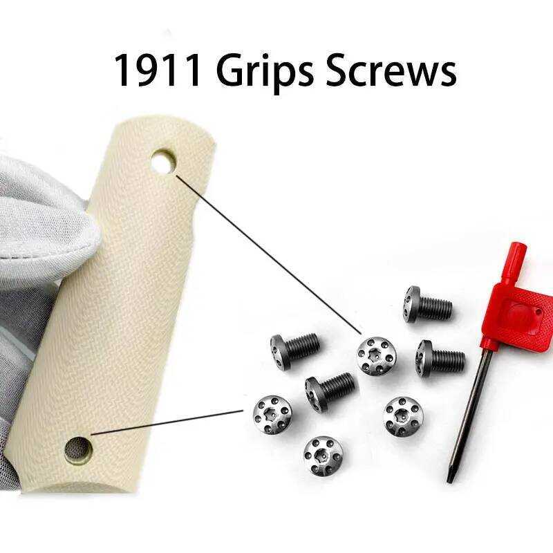 4 ชิ้นที่กำหนดเอง CNC 1911 Grips สกรูสแตนเลสสกรูสกรูชุด T8 Torx KEY ประแจสำหรับ 1911 Grips รุ่น