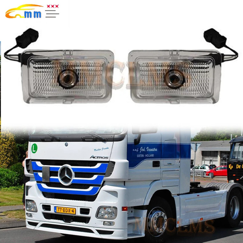 FIT for Benz MP3 TRUCK LED Logo Projector Lamp Logo Door LED  Lights for benz truck MP3  LED side l