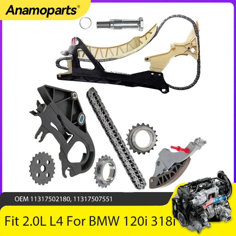 Engine Timing Oil Pump Chain Kit For 2.0 L L4 GAS DOHC N42 N46 For 01-15 BMW E82 E87 118i 120i 316i
