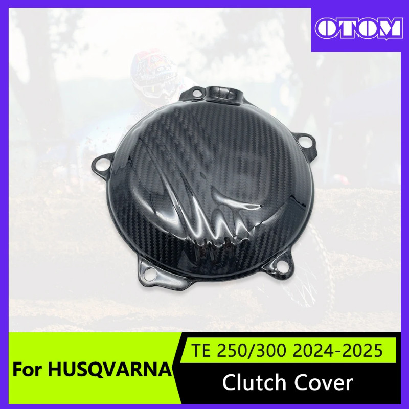 OTOM Motorcycle 23-25 Clutch Cover Carbon Fiber Engine Guard for HUSQVARNA FC FE TC TX FS 250 300 O