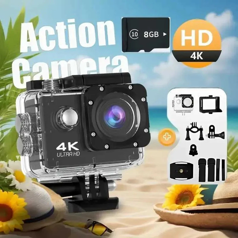 กลางแจ้ง 4K Action กล้อง WiFi หมวกกันน็อคบันทึกวิดีโอ 4K30FPS WiFi 20 170D GPS 8X ซูมใต้น้ํากันน้ําก