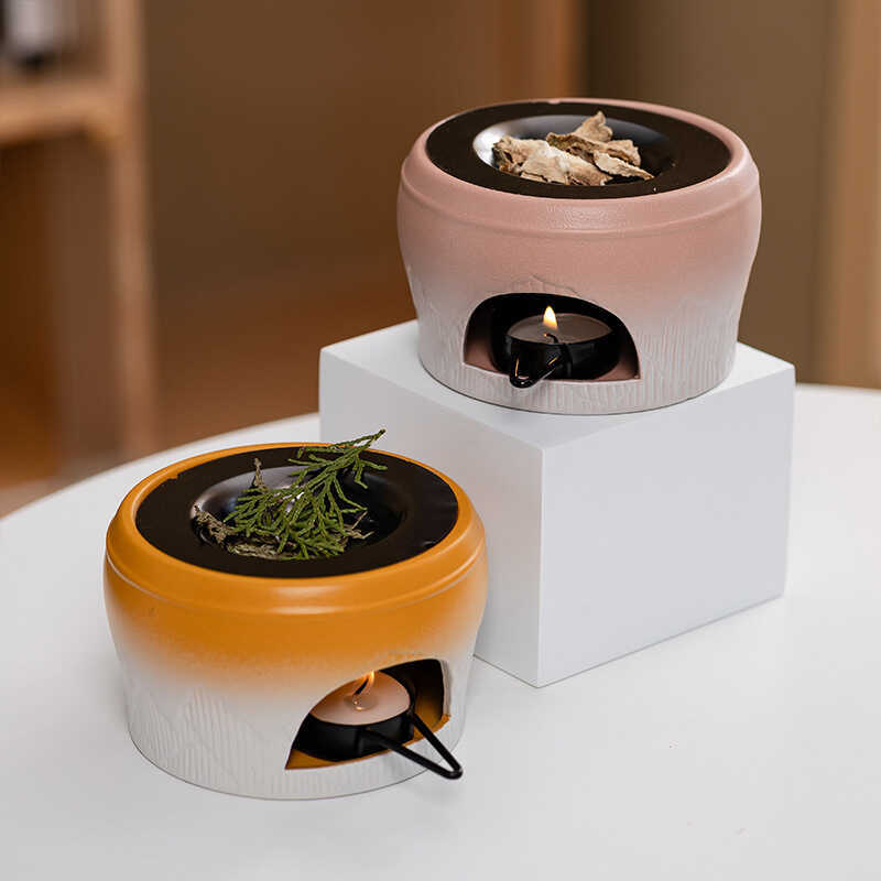 Cedar Sage ความร้อนเตาน้ํามันหอมระเหยเซรามิคแห้งบาร์บีคิวชา Burner ธูปผงธูป Lifter สํานักงานน้ํามันห