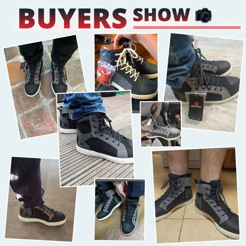 SCOYCO Motorcycle Boots Men Casual Shoes Microfiber Leather Moto Motocross Riding Boots Spring Moto