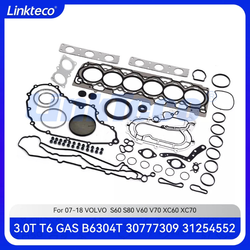 Engine part Full gasket set head gasket Fit 3.0 T L6 GAS B6304T2 B6304T4 For 08-18 3.0T VOLVO S60 S