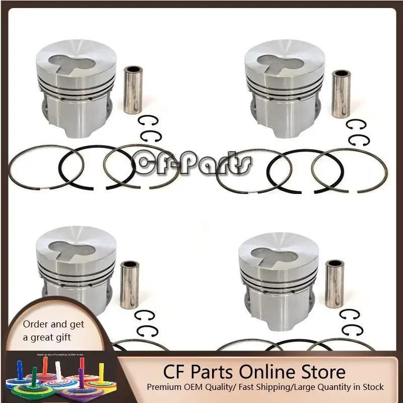 New 4 Sets STD Piston Kit With Ring 12010-6T000 Fit For Nissan TD27 Engine 96MM
