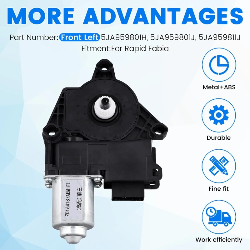 AASS-Car Window Glass Lift Motor Front Left For SEAT Skoda Rapid Fabia 5JA959801H, 5JA959801J, 5JA9