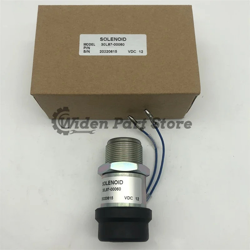 12V Shutoff Stop Solenoid 30A87-00060 For Mitsubishi Engine S3L2-E2 S4L2 L2Ers 55Z-1 T4 57C-1 T3 57