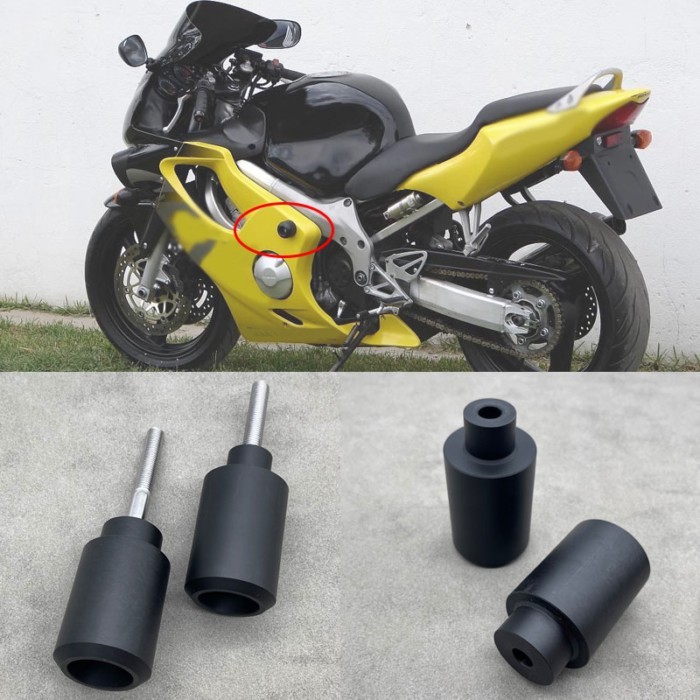Motorcycle Black / Carbon No Cut Frame Sliders Crash Falling Protection For Honda CBR600 CBR 600 F4