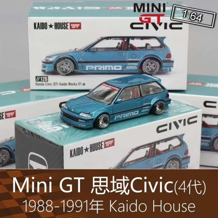 Mini GT Alloy 164 Civic EF9 RV รถสปอร์ต Civic Model Kaido House เหมาะสําหรับ Honda