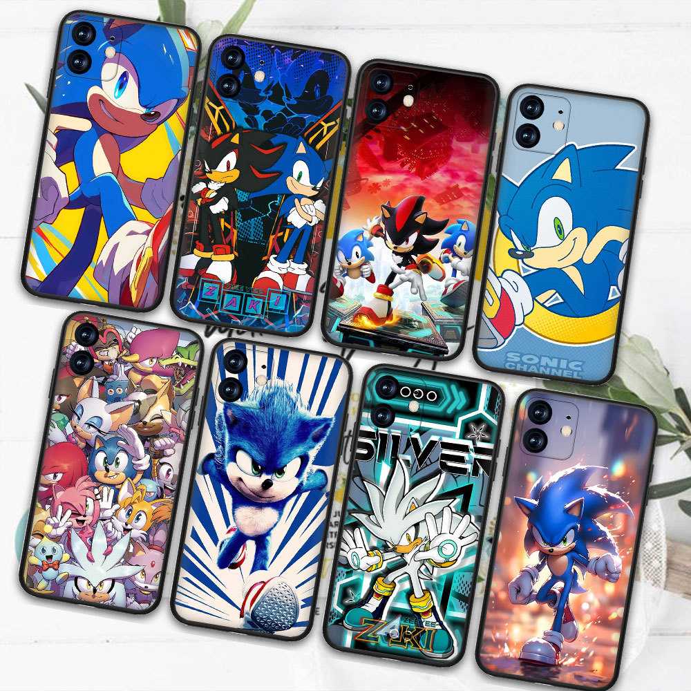 เคสโทรศัพท์สีดําแบบนุ่ม Huawei Y6P Y7A Y8P Y9A Y5P Nova Y61 10SE 8Q09 โซนิคเม่นรูปแบบการพิมพ์ส่วนบุค