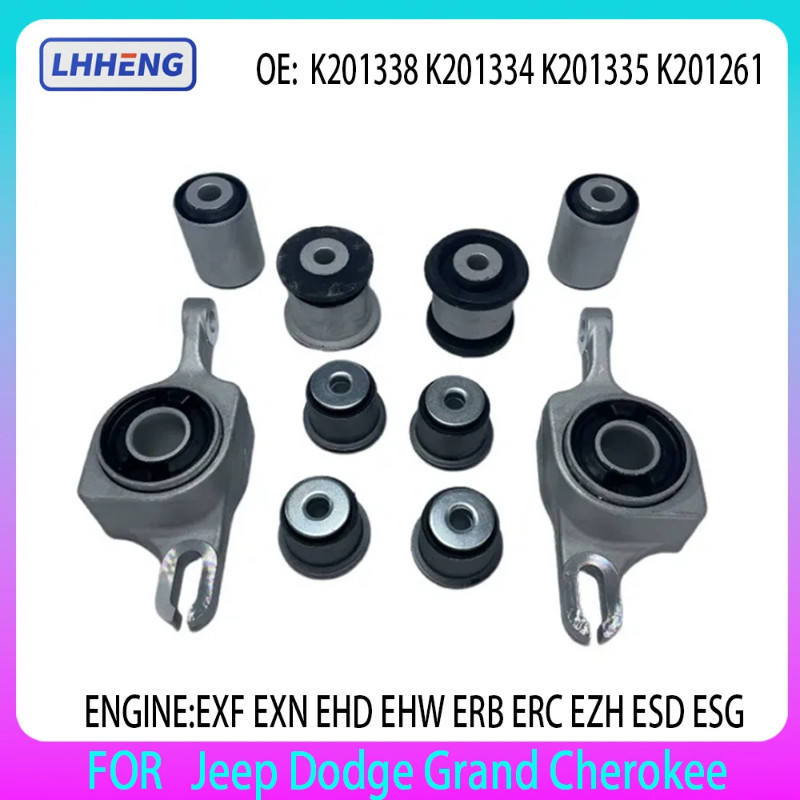 10PCS Control Arm Bushing Kits For Jeep Dodge Grand Cherokee 3.0L 3.6L 5.7L 6.4L V8 GAS OHV OEM K20