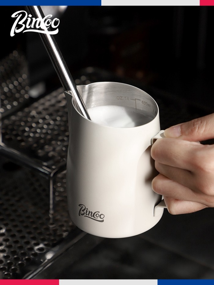 เครื่องชงกาแฟ Bincoo Latte Art Vat อิตาลีสแตนเลสนมโฟมถ้วยชี้ Spout นม Vat Latte Art หม้อ Professiona
