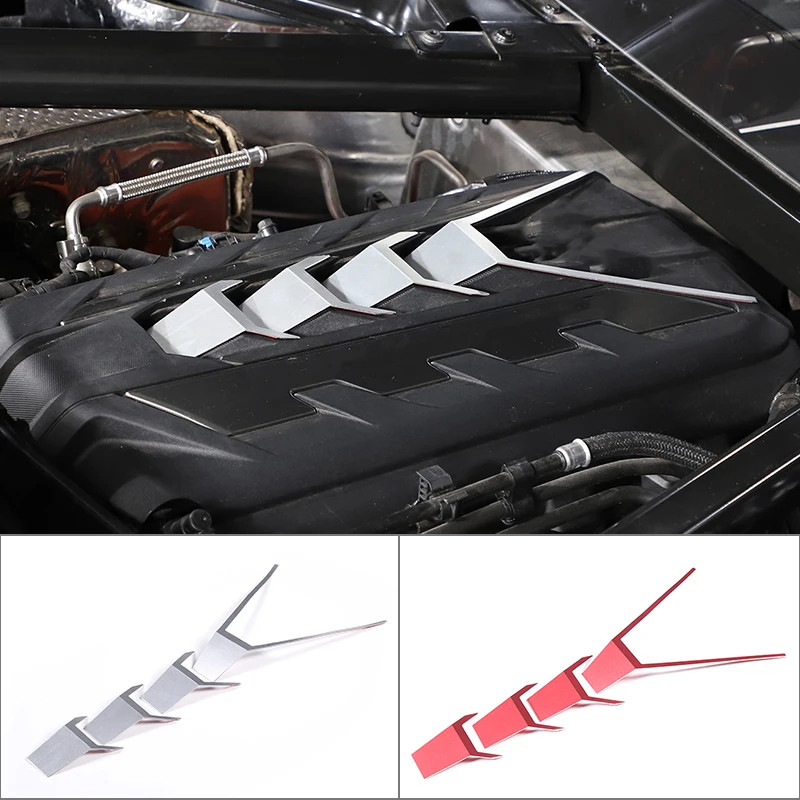 Aluminum Alloy Car Engine Hood Decorative Patch Sticker For Chevrolet Corvette C8 Stingray Z51 Z06