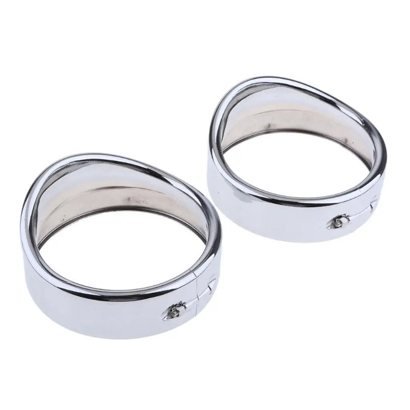 4.5 Inch Passing Lights Rings Set for 83-13 Touring 94-14 FLHR FLHX 84-85 - Chrome