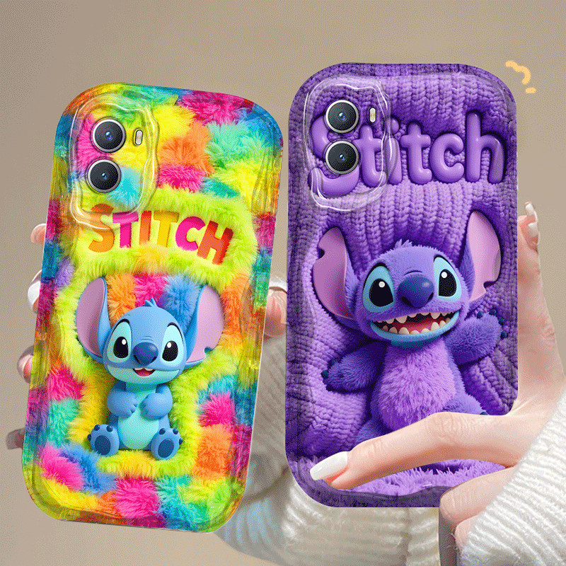 สําหรับOPPO A57 A77S A76 A36 A77 A74 A95 Narzo 50 45Gน่ารักน่ารักStitchการ์ตูน 2Dซิลิโคนนุ่มTPUกันกร