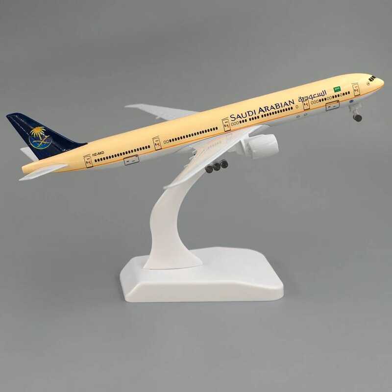 C 1Cm Aircraft Boeing 777 Saudi Arabia Aires Alloy Plane B777 With Wheel Model Toys Children Kids G