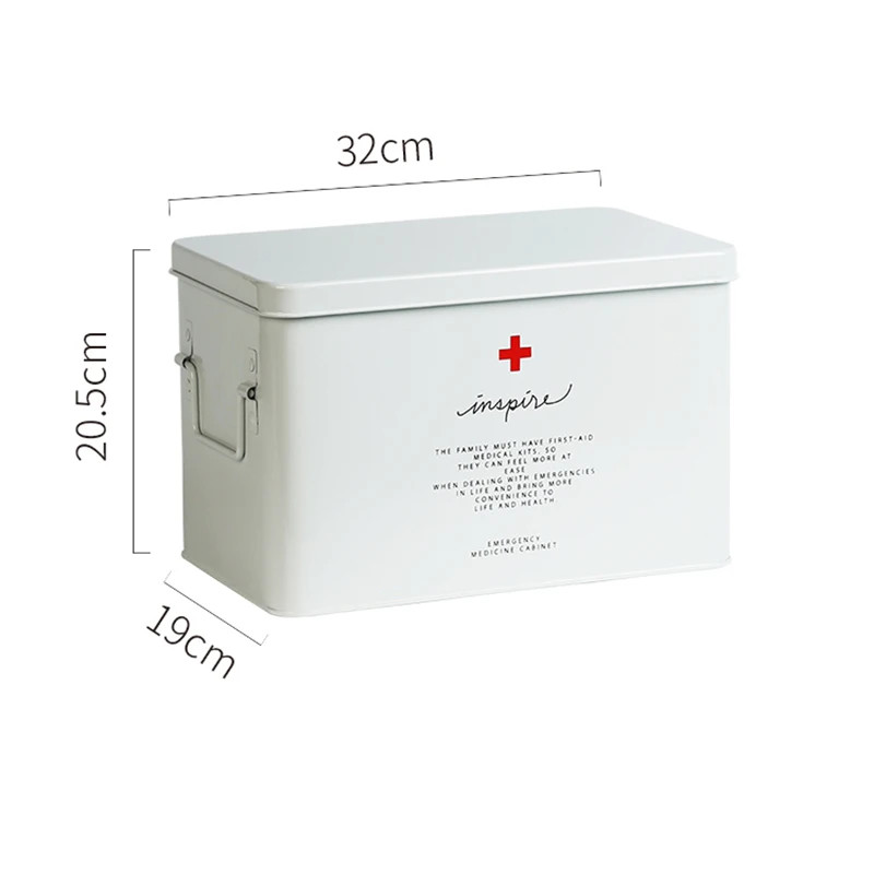 Medical care box Tin small medicine box Medicine storage box Multi-layer large-capacity household f
