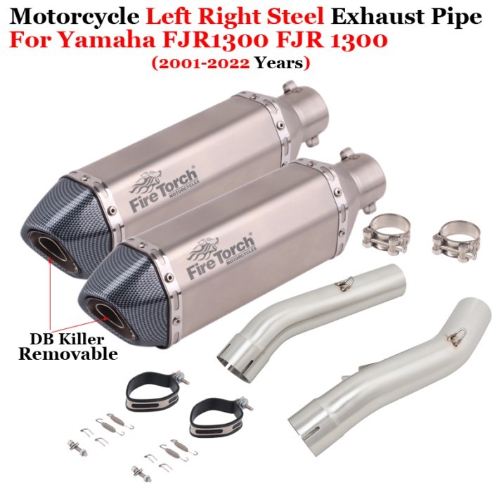 For Yamaha FJR1300 FJR 1300 2001 - 2023 Slip-On Motorcycle Exhaust  Left Right Md Link Pipe 51mm Mu