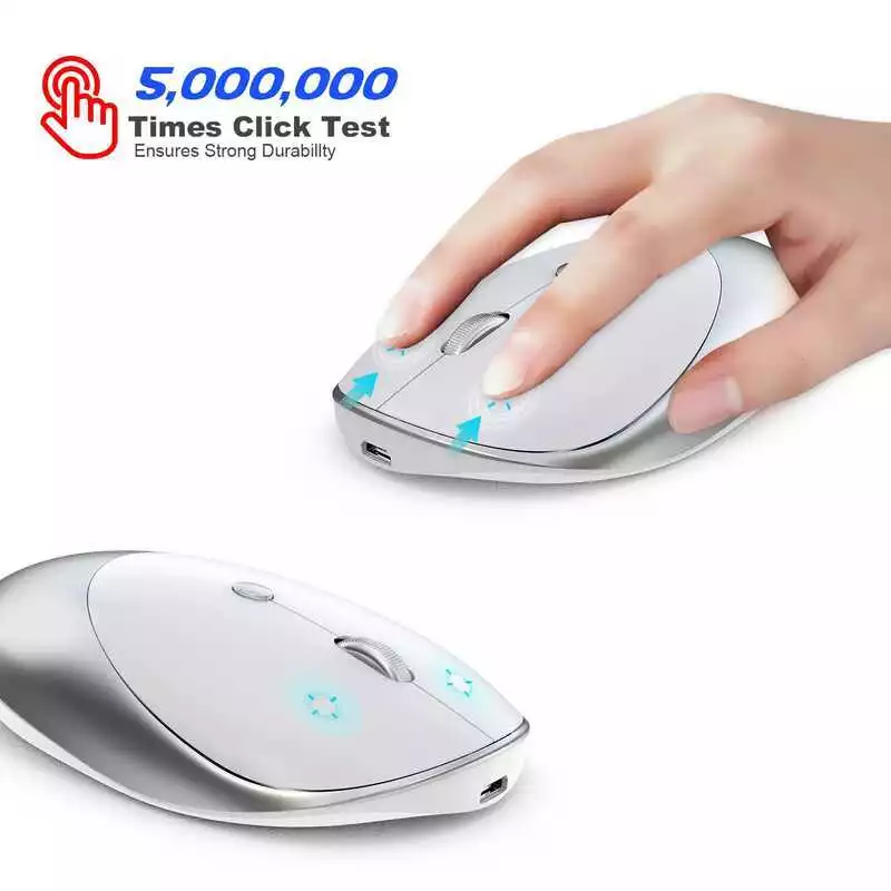 เมาส์ไร้สายบลูทูธโหมดคู่ 1600DPI ชาร์จไฟได้ thumbnail 7