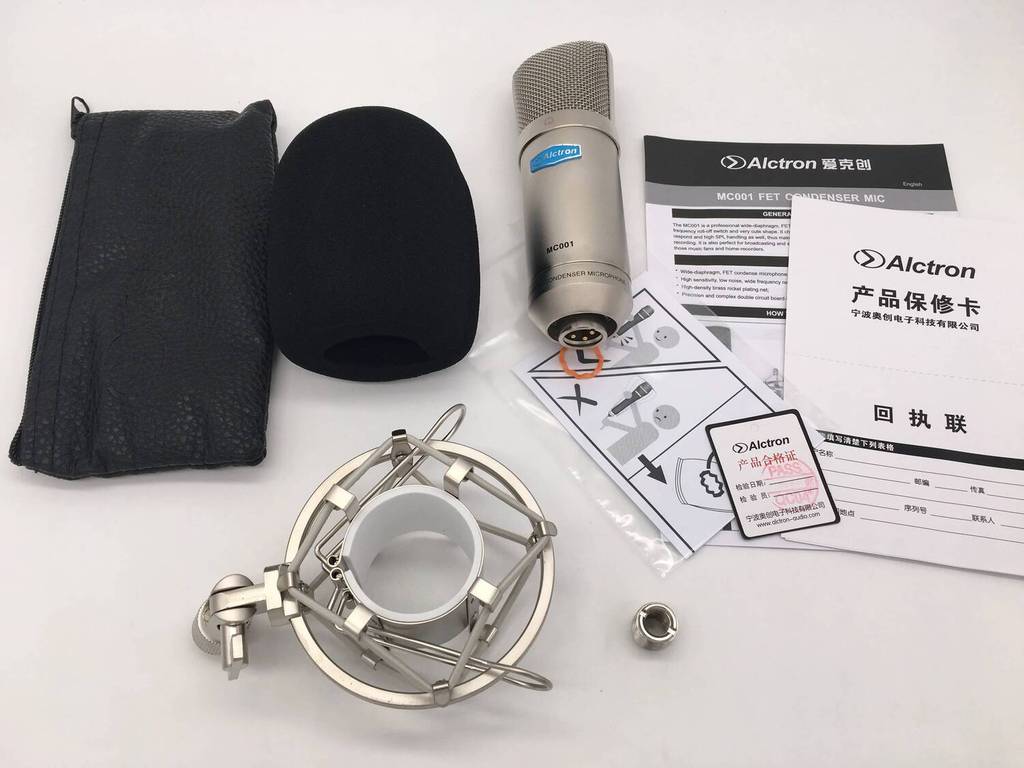 Original Alctron MC001 ประสิทธิภาพสูง FET ไมโครโฟนคอนเดนเซอร์ไดอะแฟรมกว้าง pro recording studio ไมโค