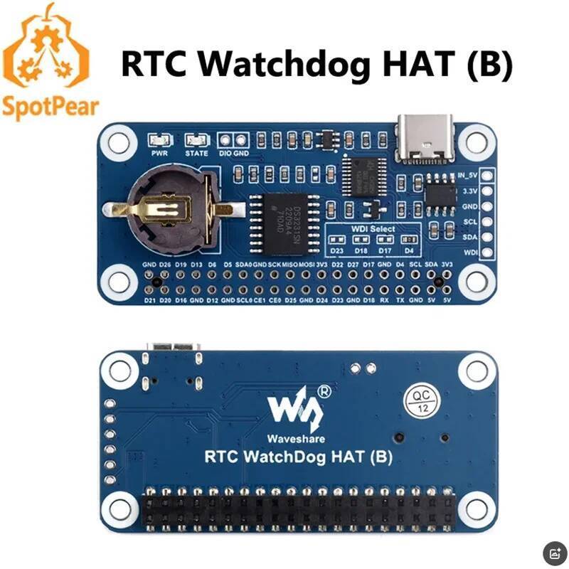 Raspberry Pi RTC WatchDog HAT -B Onboard DS3231SN บอร์ดพัฒนาชิป RTC ความแม่นยําสูง Waveshare