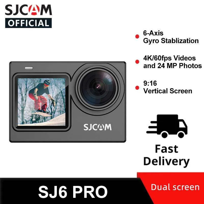 SJCAM SJ6 PRO กล้องแอคชั่นแคมเมรา 4K 60FPS 24MP Wifi Webcam 6 แกน Gyroscope การเสถียร 165 องศา FOV H