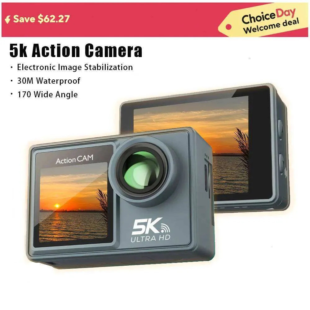 กล้อง 5K 4K จักรยานกล้องอิเล็กทรอนิกส์ Stabilizer Action Cam Wifi กีฬากล้องวิดีโอหมวกนิรภัยกล้องบันท