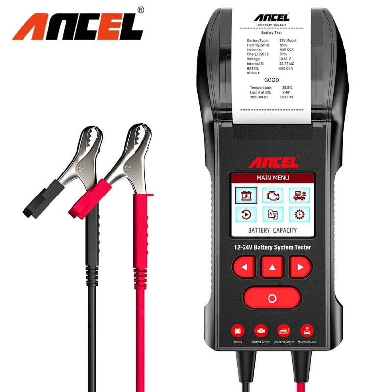 ANCEL BST600 12V/24V Car Battery Tester 100-2000 CCA Battery Load Tester Auto System Analyzer Test