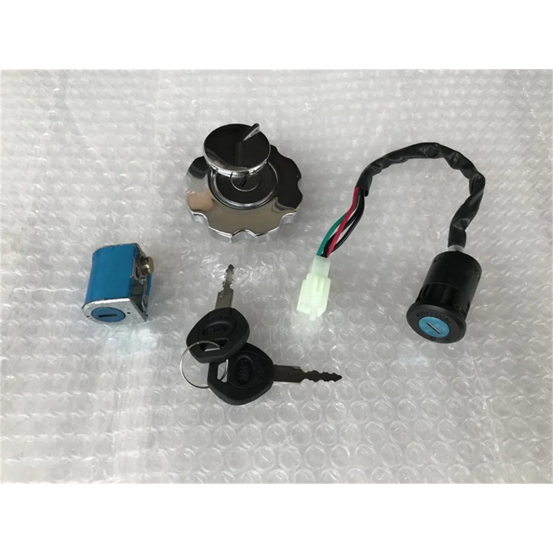 Motorcycle Ignition Switch Fuel Gas Cap Helmet Seat Lock Key Set For Honda CG125 ZJ125 CG150 CG 125