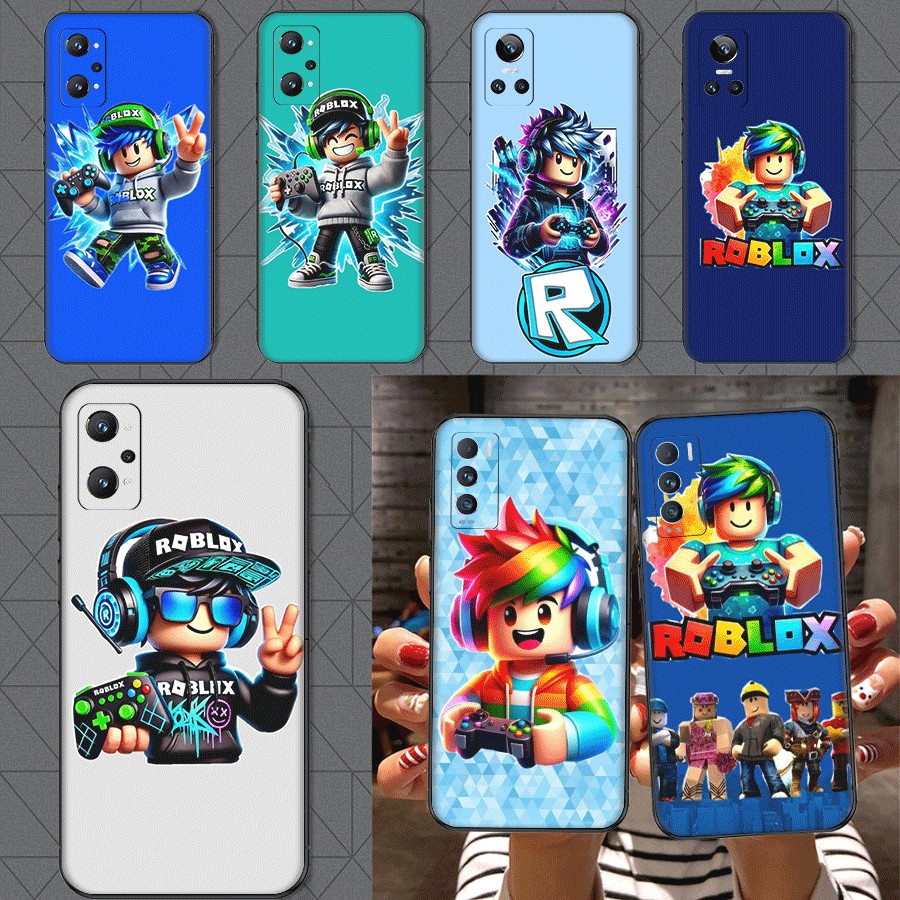 Realme 12 Lite Narzo X2 70X N65 GT neo 3T P1 ความเข้ากันได้ TPU พลาสติกสีดําเคสโทรศัพท์ Roblox Gamer