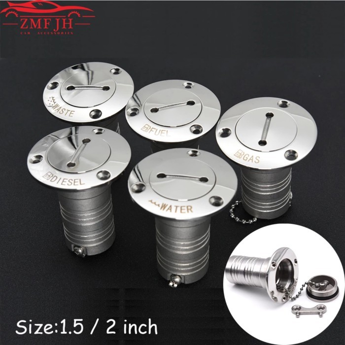 Stainless Steel Fuel Gas Water Waste Tank Deck Fill Filler Spare Cap Key Replace Plate Tool for Boa