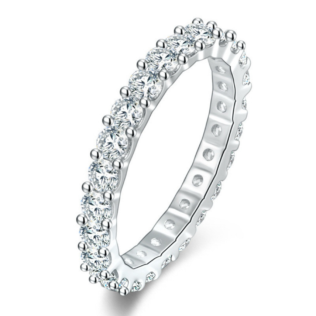 RW04 925 Sterling Silver Moissanite Ring-Simplicity Chain