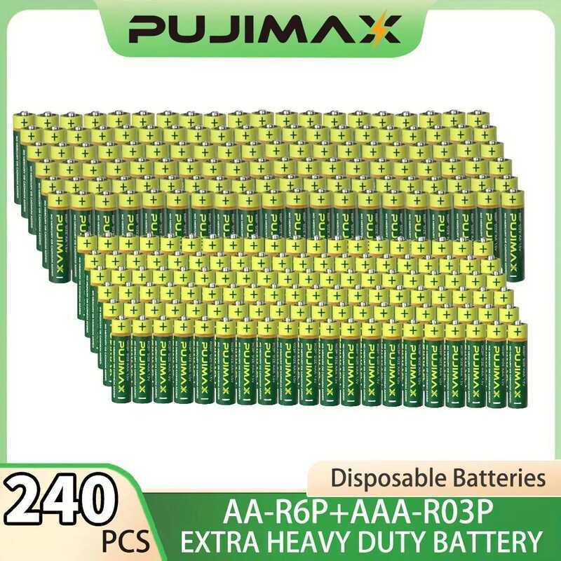 C PUJIMAX 240/120/40Aaa+Aa Value-Added Battery Combo Pack, 1.5V Carbon-Based Battery, Various Sizes