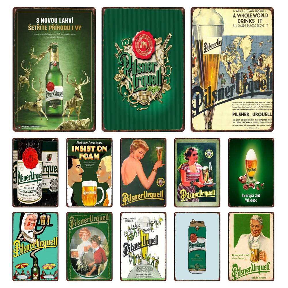 เช็กเบียร์ Vintage ป้ายโลหะดีบุกแผ่นสําหรับ Wall Home Decor ผับ Art Coffee Bar Club โปสเตอร์ของขวัญ 