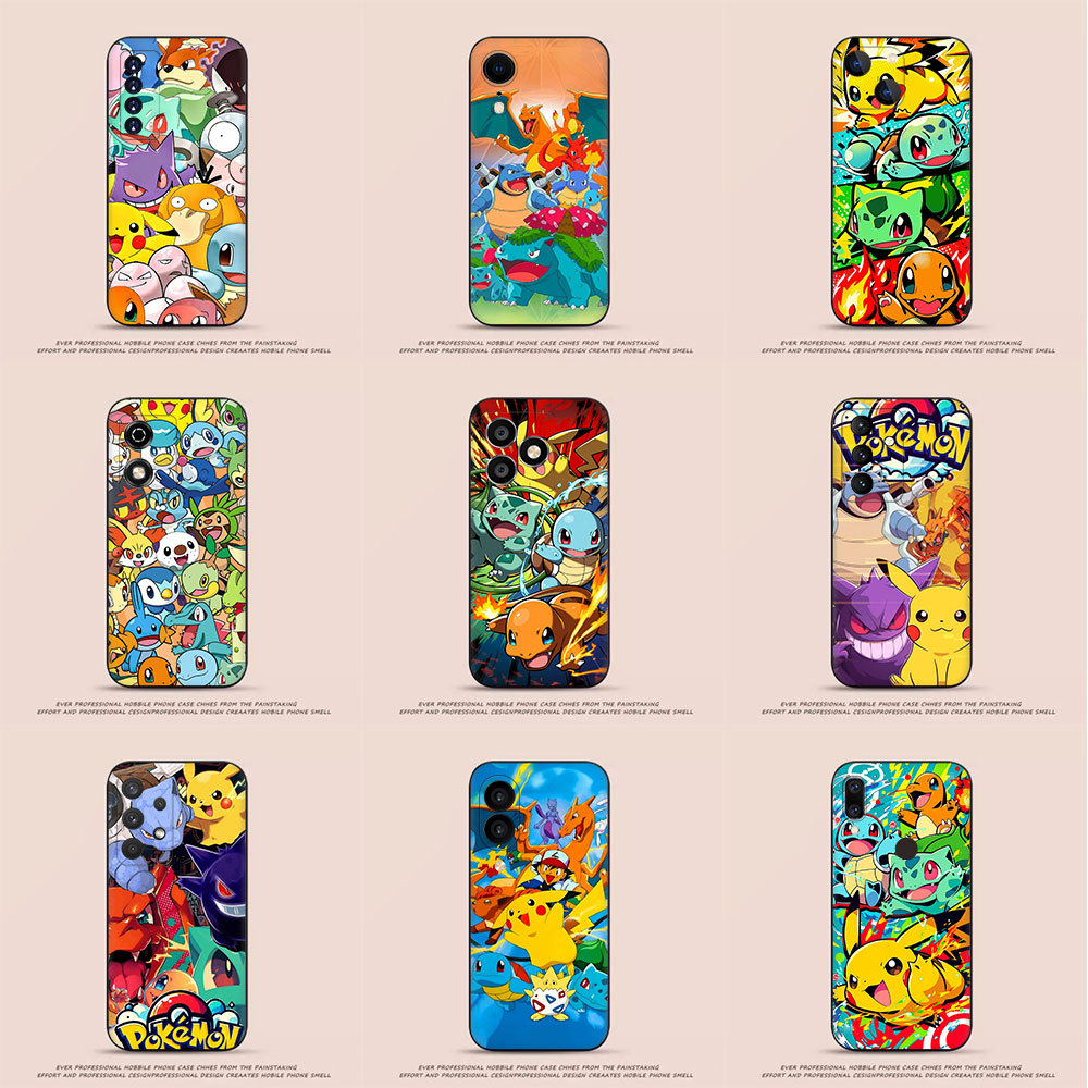 สีดํานุ่มเคสโทรศัพท์สําหรับVivo Y15S Y15A Y35 Y16 4G Y22 Y22S S1 Pro S16 S16Pro S17 S17Pro 82B7 Poké