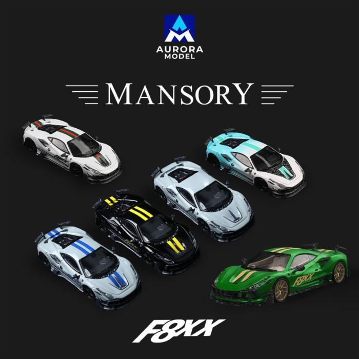 คลังสินค้าพร้อม AM1: 64 Ferrari Mysari F8XX Red Chameleon จําลองรถรุ่นคอลเลกชันเครื่องประดับ