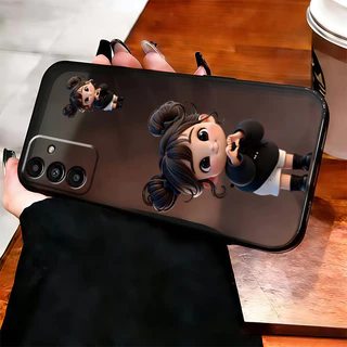 เหมาะสําหรับ Samsung A16 A26 A36 A56 5G เคสโทรศัพท์ใหม่สีด้านโปร่งใสสีขาวน่ารักรูปแบบสาวน้อยเคสโทรศัพท์กันกระแทก MSTC04