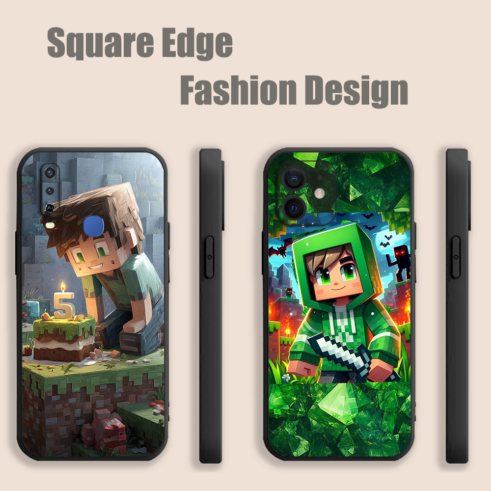 ปลอกสําหรับ Vivo Y01 Y55 X80 Pro Y02s Y16 Y02A Y36 เกม Minecraft Samuel 8 DJA06 เคสโทรศัพท์ขอบสี่เหล