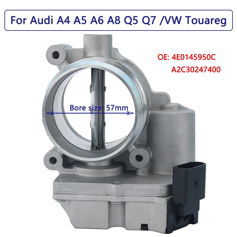 New Throttle Body For Audi A4 A5 A6 A8 Q7 VW Phaeton Touareg 2.7 3.0 TDI Throttle Valve 4E0145950C
